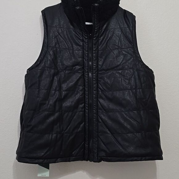 TUCKERNUCK Black Leather and Shearling Reversible Beckham Vest XXXL - Picture 5 of 10